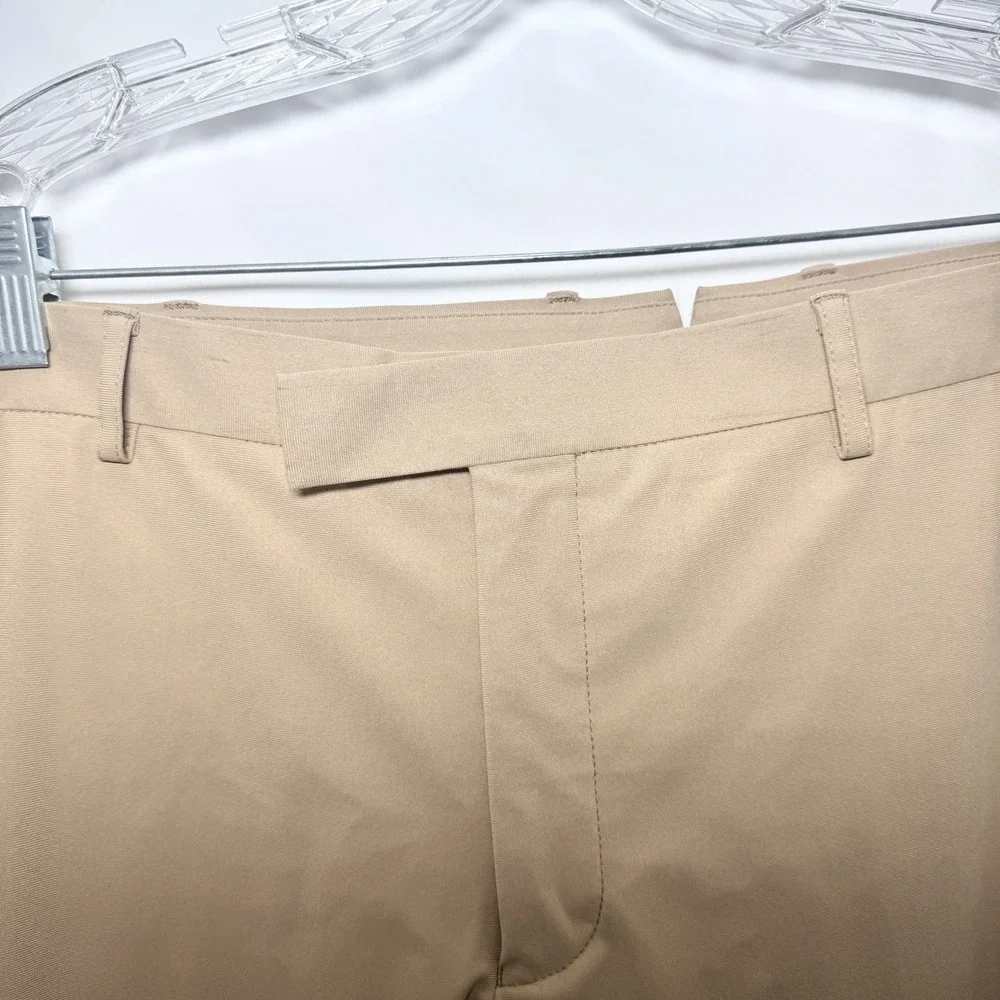 Sene FlexTech Travel Suit Mens Custom Made Unstructured Stretch 46-48L Khaki Tan